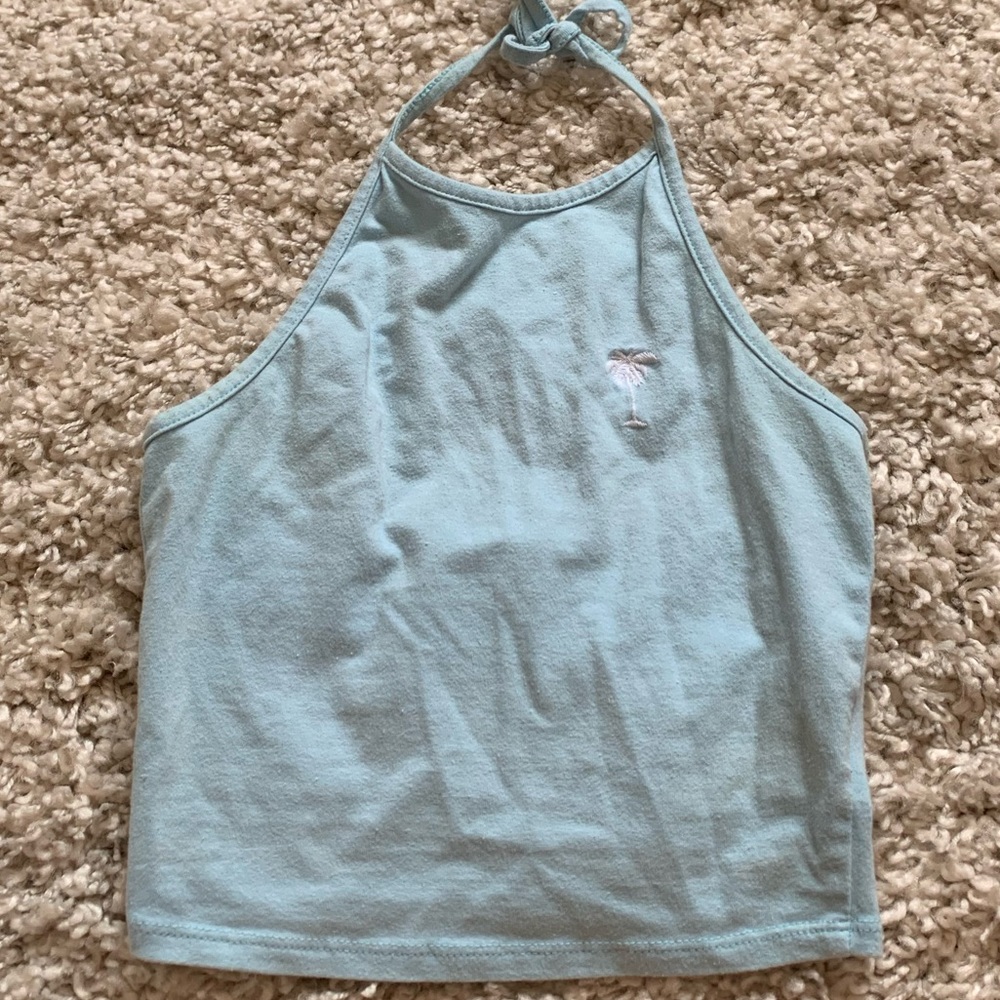 la hearts palm tree crop halter top